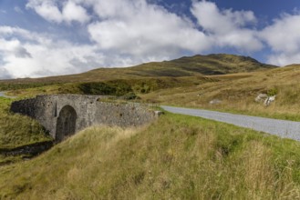 Bridge on mountain road, Ben Lawers Nature Reserve, Highlands, Scotland, Great Britain