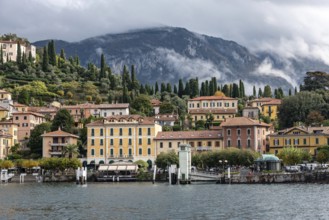 Bellagio at lake Como after rain, seen from Tremezzo, Italy, Europe