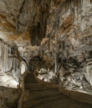 Campanet, Spain, 27 January, 2024: stairs leading into the Campanet Caves in Campanet in northern