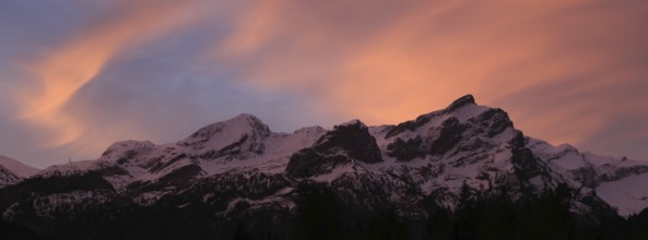 Sunrise scene in Gsteig near Gstaad