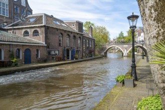 Oudegracht canal in Utrecht in spring