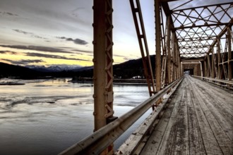 Bridge over Saskatchewan River Rocky Mountains Canada