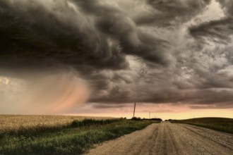 Storm Clouds Canada rural countryside Prairie Scene Sunset
