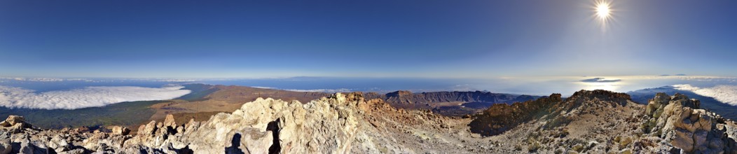 360 degree panorama from the peak of the Teide vulcano on Tenerife
