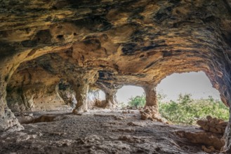 Sa Cova des Voltor, (the vulture cave), historic sandstone quarry, Petra, Majorca, Balearic