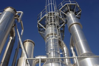 Towers at an oil refinery