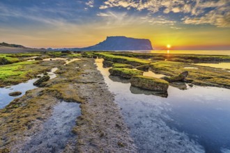 Jeju Island South Korea, Sunrise nature landscape at Jeju Do Seongsan Ilchulbong