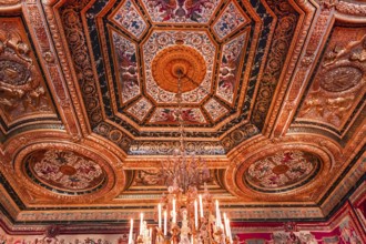 FONTAINEBLEAU FRANCE APRIL 16, interiors and details of castle of Fontainebleau, France, APRIL 16,