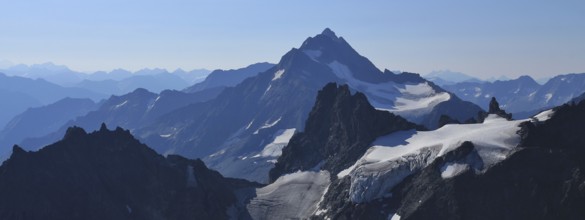 Glacier and mountains Fleckistock, Stucklistock and others. Stunning view from mount Titlis,
