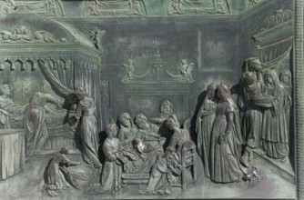 Detail of the door of the cathedral, Piazza dei Miracoli, Pisa, Tuscany, Italy, Europe