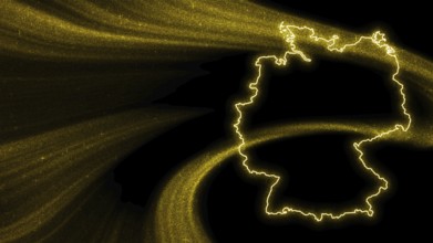 Map of Germany, Gold glitter map on dark background