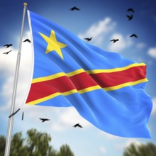 Flag of the Democratic Republic of the Congo, This is a computer generated and 3d rendered image