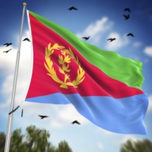 Flag of Eritrea, This is a computer generated and 3d rendered image