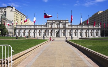 The Presidential Palace in Santiago Chile. Also called La Moneda. This is the palace for the