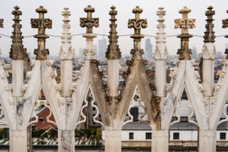 Marble patterns on the roof of the Duomo. Milan, Italy.