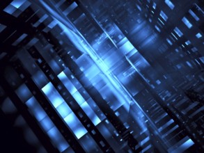 Abstract tech or sci fi background - computer-generated 3d illustration. Fractal art: diagonal