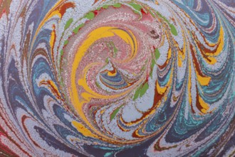 Beautiful abstract art of Ebru marbling painting techniques on water