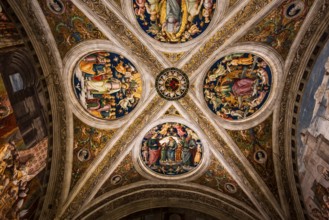 VATICAN CITY, VATICAN, JUNE 12, 2015 : interiors and architectural details of Raphael rooms in