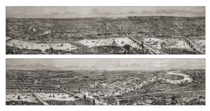 London and the River Thames seen from the south, from Westminster to Greenwich, 1845