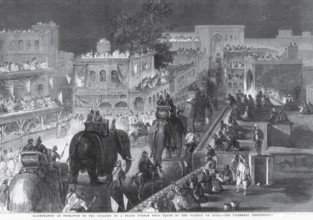 General View Illumination at Peshawur Peshawar occasion of Grand Durbar held there by Viceroy Vice