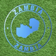 Map of Zambia, Forest with Water Map, CO2 Reduction
