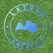 Map of Latvia, Forest with Water Map, CO2 Reduction