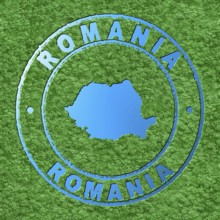 Map of Romania, Forest with Water Map, CO2 Reduction