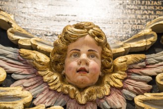 Epitaph with an angel, St Wilhadi-Church, Stade, Lower Saxony, Germany, Europe