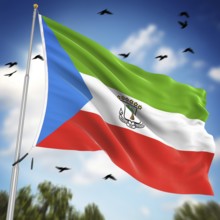 Flag of Equatorial Guinea, This is a computer generated and 3d rendered image