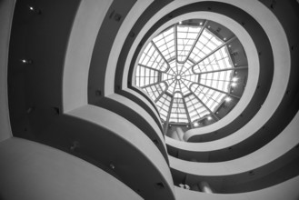 NEW YORK, USA, AUGUST 21, 2022, Atrium and stairs at famous Guggenheim museum in New York, USA,