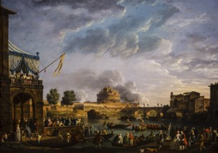 Claude-Joseph Vernet, A sporting contest on the Tiber, 1750, oil on canvas, National Gallery,