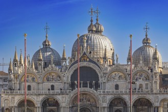 Magnificent cathedral with imposing domes and detailed architecture, St Mark's Basilica, St Mark's