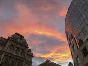 Sunset in vienna city at summer