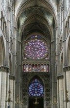 Reims, France- 13 September, 2022: view of the reverse side of the West Facade of the Reims