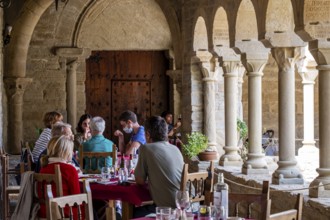 Cloister of the former cathedral of San Vicente, Roda de Isábena, Isábena Valley, Huesca, Spain,
