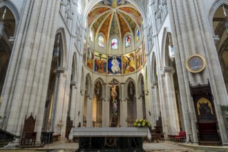Almudena Cathedral: Iconic seat of Madrid's Archdiocese, built over a century, consecrated in 1993,