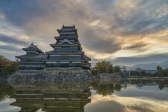 Matsumoto Nagano, sunrise at Matsumoto Castle in autumn season