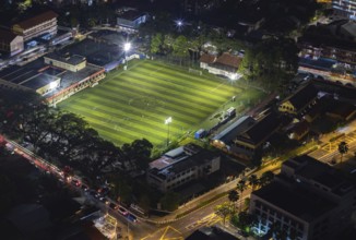 A picture of the EV Arena Kelab Sultan Sulaiman football field, at night