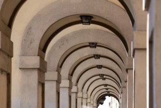 An archway near the Ponte Vecchio in downtown Florence, Italy, Europe