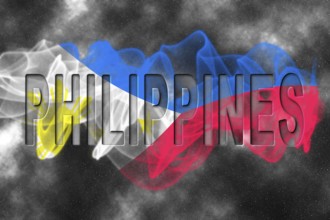 Philippines Flag with Starry Background Smoke Effect