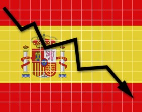 The Spanish flag and arrow graph going down