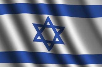 The Israeli flag flying in the wind