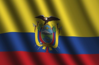 The Ecuador flag flying in the wind