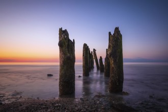 Groynes on the coast of the Baltic Sea near Kühlungsborn