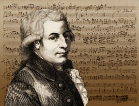 Wolfgang Amadeus Mozart, 1756 – 1791, composer of classical music, First Viennese School, notesheet