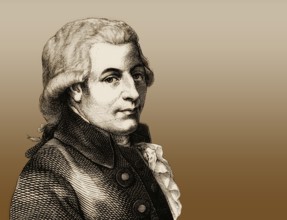 Wolfgang Amadeus Mozart, 1756 – 1791, composer of classical music, First Viennese School, digitally