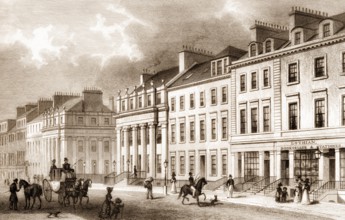 East Side of St Andrew's Square, Edinburgh, Scotland, 19th century, from Modern Athens by Th. H.