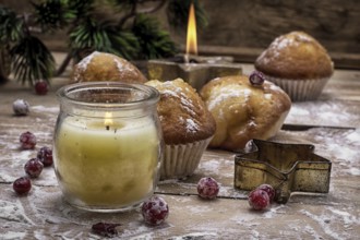 Sponge cake and Christmas characters to the new year holiday