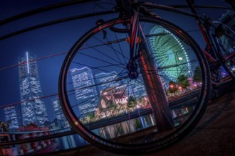 Yokohama Cycling night (road bike). Shooting Location: Yokohama-city kanagawa prefecture