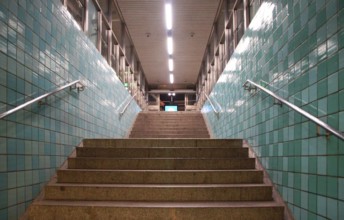 Fragment of the interior of the Gamlsa Stan metro station in Stockholm